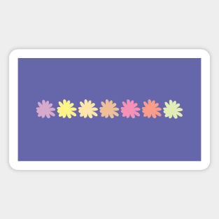 FRONT AND BACK PRINT Multi Color Daisy Flower Graphic Art Magnet